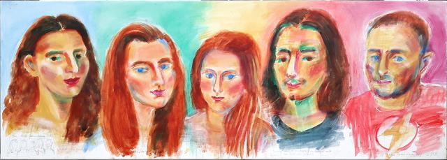 Bildnis der Schweizer Familie jetzt sind alle da
