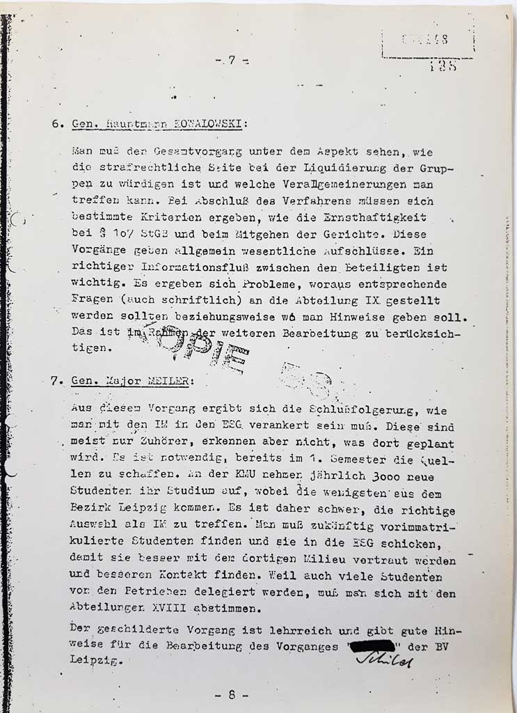 7 Strafrecht §107 Staatsfeindliche Gruppenbildung Gerichte OV Schild Leipzig