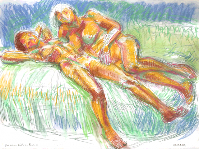 Aktstudie 2 Frauen im Februar