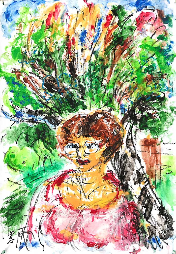 Birkenfrau Pfingsten Acryl