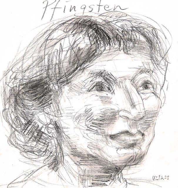 Portraitstudie Pfingsten Pittkreide