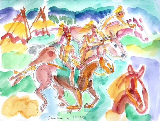 Indianer Pferdestaffel