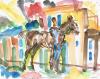 Franz Marc bindet sein Pferd am Bahnhof Muehlhausen Elsass an