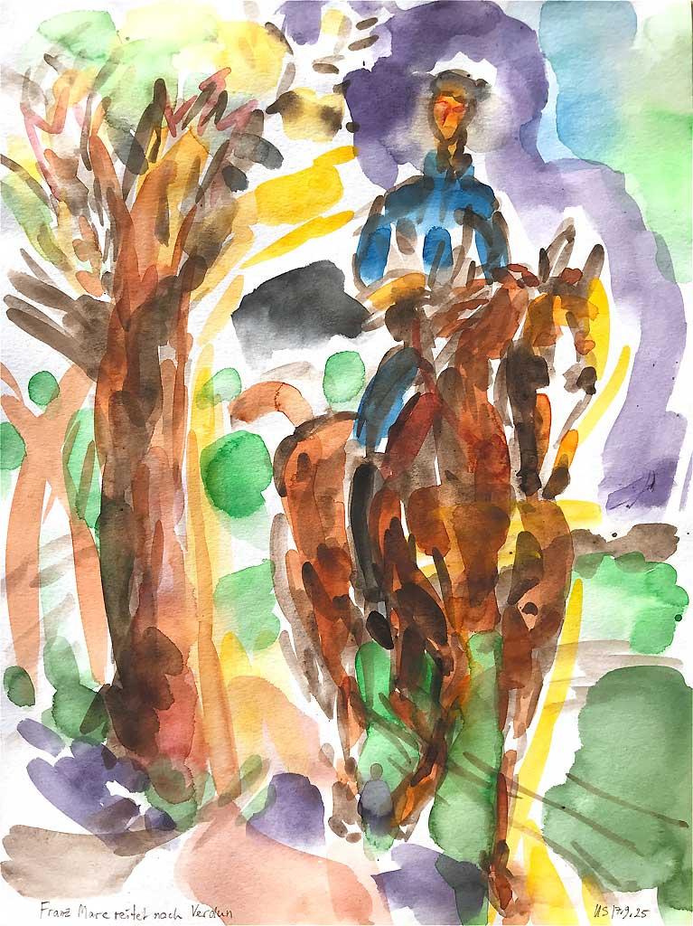 Franz Marc reitet nach Epinal, Verdun