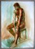 Aquarelle sitzender Akt